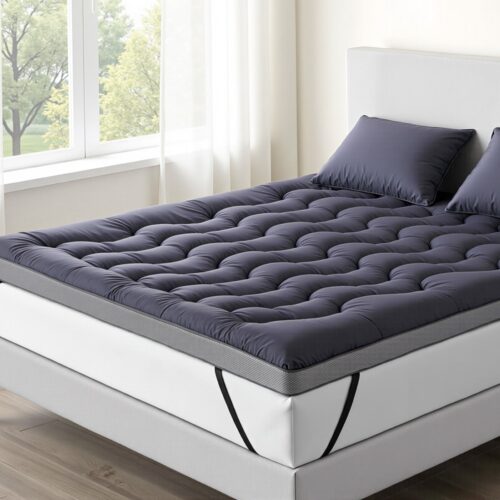 Giselle 5cm Mattress Topper Pillowtop toppers Bamboo Charcoal King - Image 7