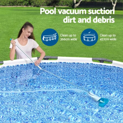 Bestway Pool Cleaner 2 Cleaning Heads Vacuum 6m Hose 1.9m Aluminium Pole - Image 4