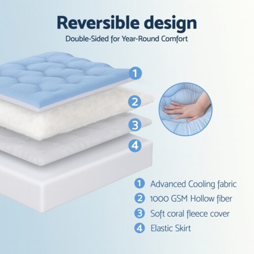 Giselle 5cm Mattress Topper Pillowtop toppers Double-Sided Double - Image 5