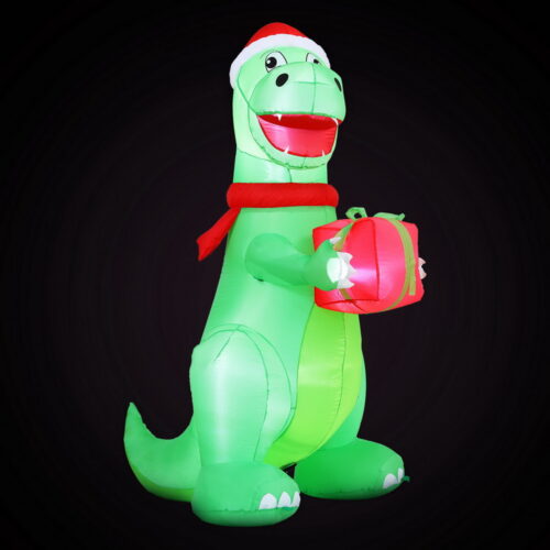Jingle Jollys Christmas Inflatable Dinosaur 1.8M Height LED Decorations Illuminated - Image 3