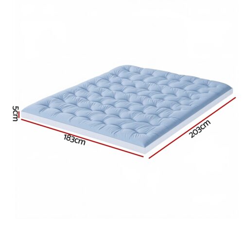 Giselle Bedding 5cm Pillowtop Mattress Topper Double-Sided Cooling Coral King - Image 2