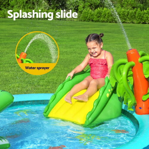 Bestway Kids Inflatable Splash Play Pool with Slide Ball Crocodile Fishing Net - Image 4