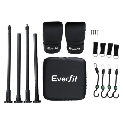 Everfit Doorway Punching Bag Adjustable Apartment Friendly with Boxing Gloves Black - Image 3