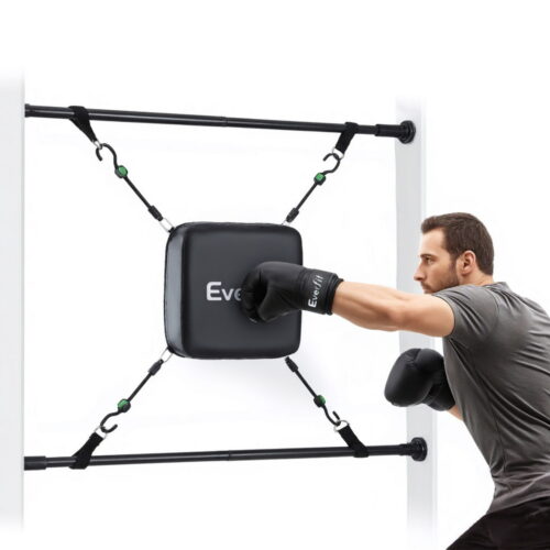 Everfit Doorway Punching Bag Adjustable Apartment Friendly with Boxing Gloves Black - Image 4