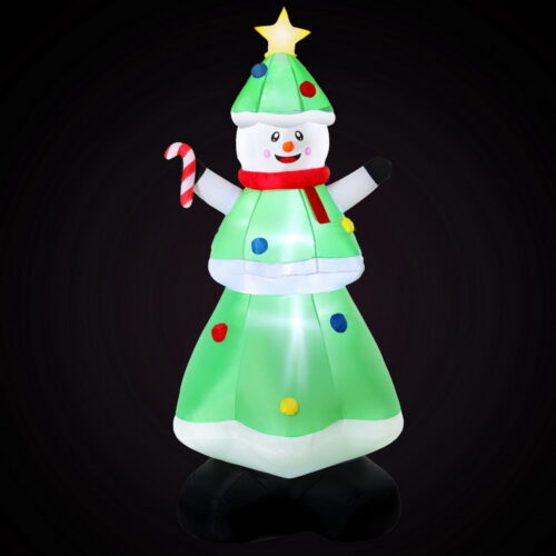 Jingle Jollys Christmas Inflatable Snowman Tree 2.75M Height LED Decorations Illuminated - Image 3
