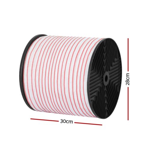Giantz Electric Fence Tape Polytape 400M Electric Fence Wire Red White - Image 2
