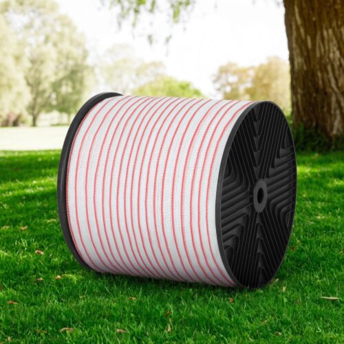 Giantz Electric Fence Tape Polytape 400M Electric Fence Wire Red White - Image 7