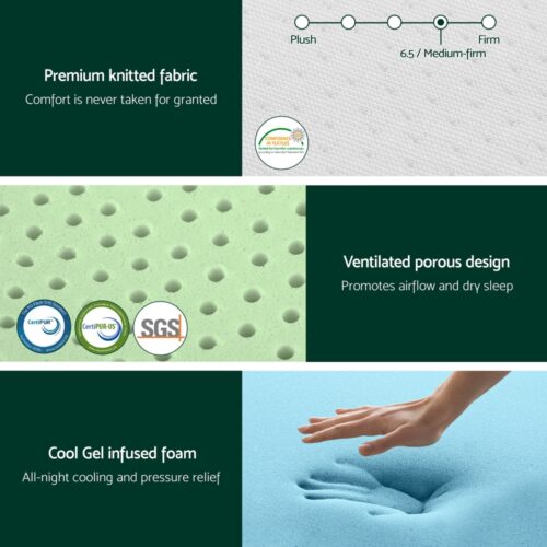 Giselle 20cm Memory Foam Mattress Green Tea Single - Image 5