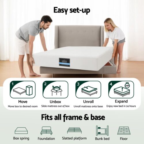 Giselle 20cm Memory Foam Mattress Green Tea Single - Image 6