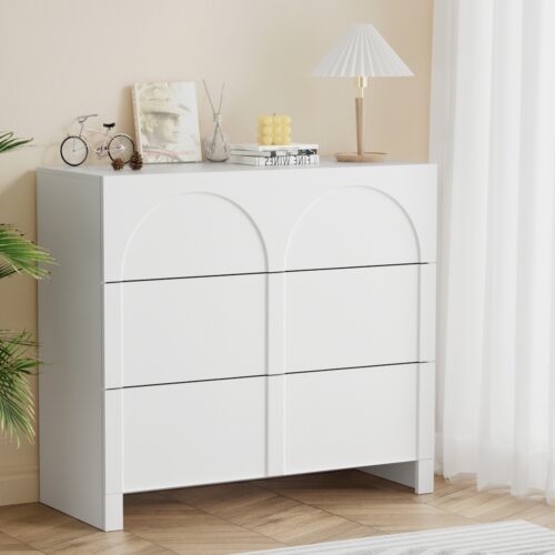 Artiss 3 Chest of Drawers Lowboy Dresser Cabinet White - Image 8