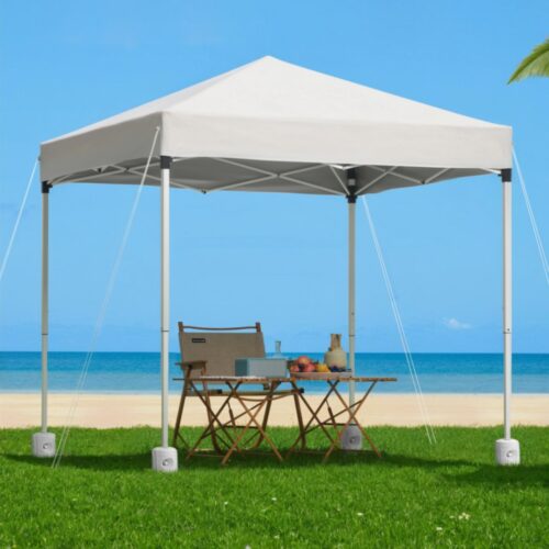 Instahut Gazebo 2x2m Outdoor Patio Garden Marquee Shade w/ Base Pods White - Image 7