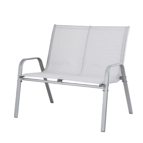 Gardeon Garden Bench Seat Steel Outdoor Patio Park Lounge Backyard Chair Grey - Image 2