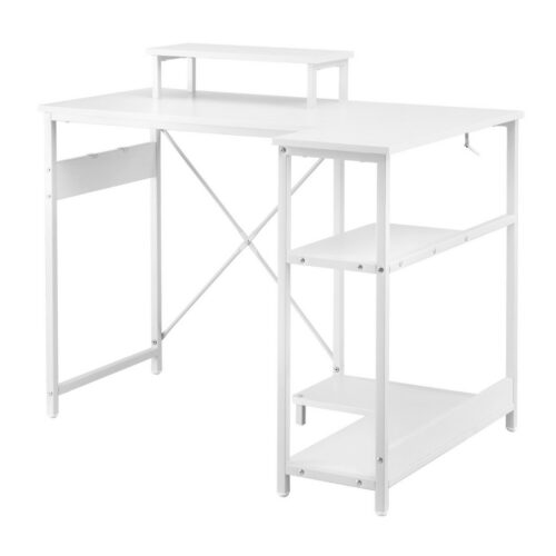 Artiss Computer Desk L-Shape Home Office Study Table Open Shelves White 100CM - Image 3