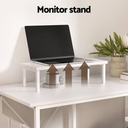 Artiss Computer Desk L-Shape Home Office Study Table Open Shelves White 100CM - Image 5