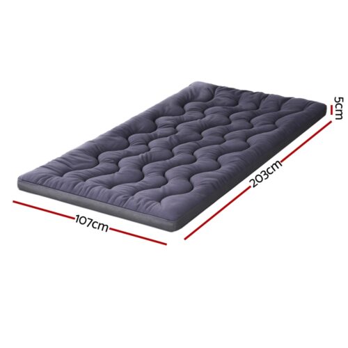 Giselle 5cm Mattress Topper Pillowtop toppers Bamboo Charcoal King Single - Image 2