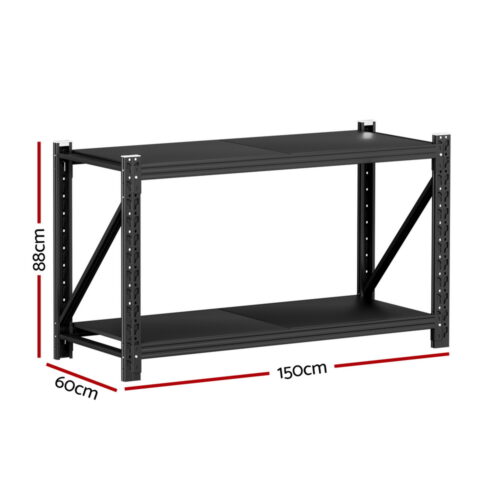 Giantz 2x 0.9M Garage Shelving Workbench Warehouse Rack - Image 2