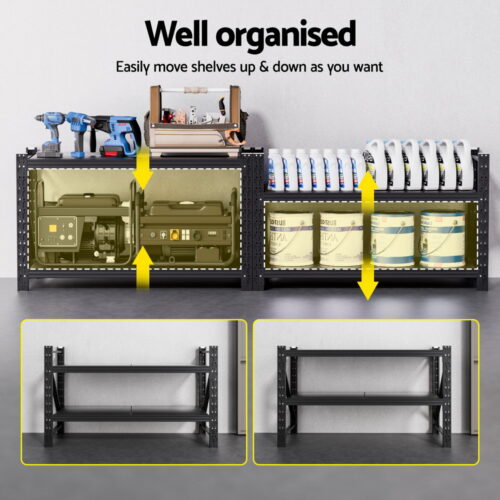 Giantz 2x 0.9M Garage Shelving Workbench Warehouse Rack - Image 5