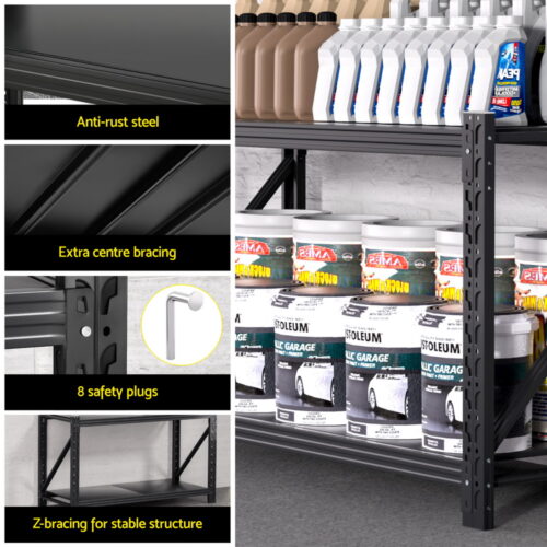 Giantz 2x 0.9M Garage Shelving Workbench Warehouse Rack - Image 6
