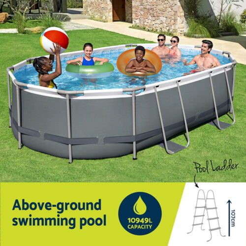 Bestway 488x305x107cm Swimming Pool Steel Frame Set w/ Pump Filter Ladder Cover - Image 4