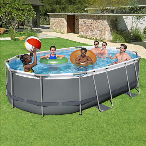 Bestway 488x305x107cm Swimming Pool Steel Frame Set w/ Pump Filter Ladder Cover - Image 7