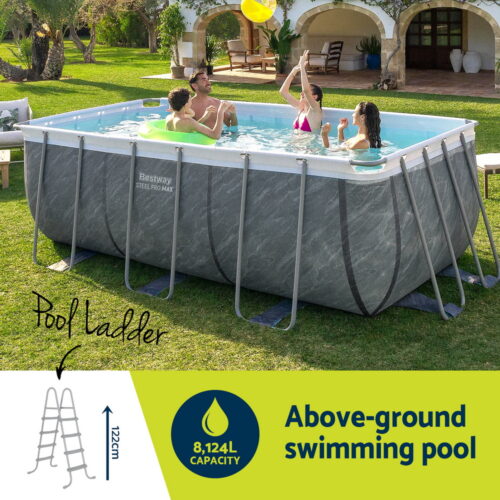 Bestway Swimming Pool Steel Frame Pools Set with Pump Ladder 412x201x122cm - Image 4