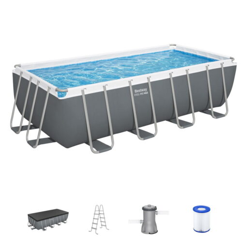 Bestway Swimming Pool Steel Frame Pool Set with Filter Pump Ladder Cover 488x244cm - Image 3