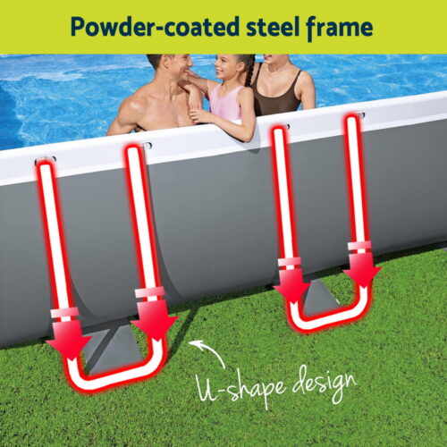 Bestway Swimming Pool Steel Frame Pool Set with Filter Pump Ladder Cover 488x244cm - Image 6