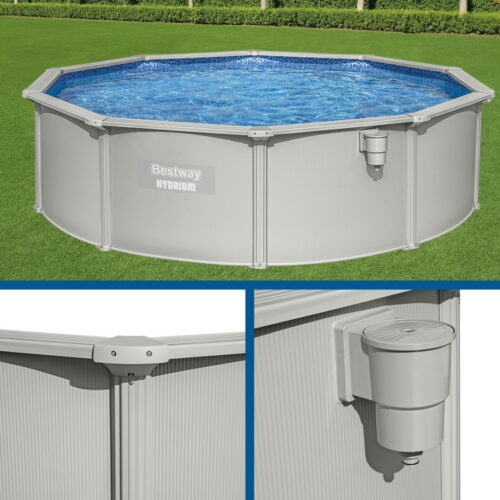Bestway Swimming Pool Steel Frame Round Pool Set 457cm w/ Filter Ladder 17430L - Image 6