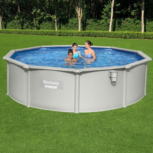 Bestway Swimming Pool Steel Frame Round Pool Set 457cm w/ Filter Ladder 17430L - Image 7