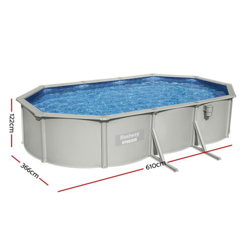 Bestway Swimming Pool 610 x 366cm Steel Frame Round Pool Set w/ Filter Ladder - Image 2