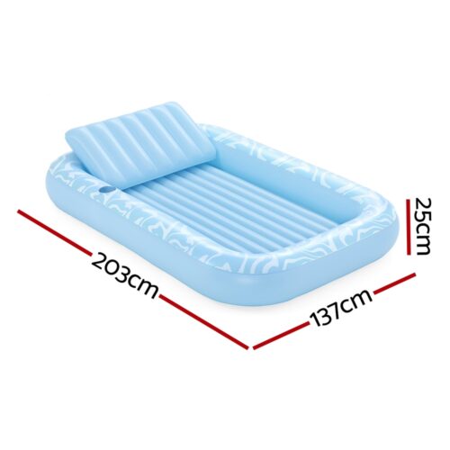 Bestway Float Floating Seat Pool Lounger Inflatable Lounge Chair Bed Pillow Cup Holder 2.03MX1.37M - Image 2