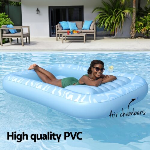 Bestway Float Floating Seat Pool Lounger Inflatable Lounge Chair Bed Pillow Cup Holder 2.03MX1.37M - Image 4