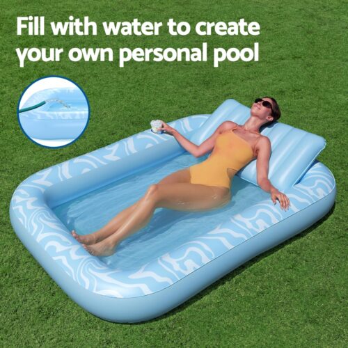 Bestway Float Floating Seat Pool Lounger Inflatable Lounge Chair Bed Pillow Cup Holder 2.03MX1.37M - Image 6