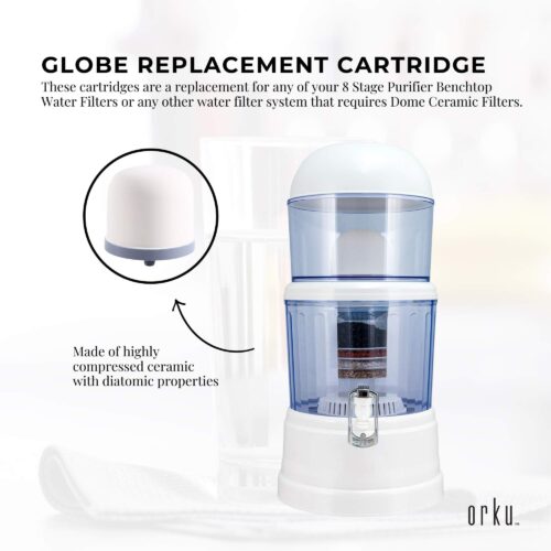 1x Ceramic Dome Filter Globe Replacement Cartridge For 8 Stage Benchtop Purifier - Image 4