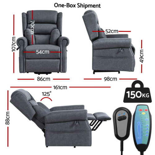 Artiss Electric Recliner Chair Power Lift Massage Heated Recliner Sofa - Image 2