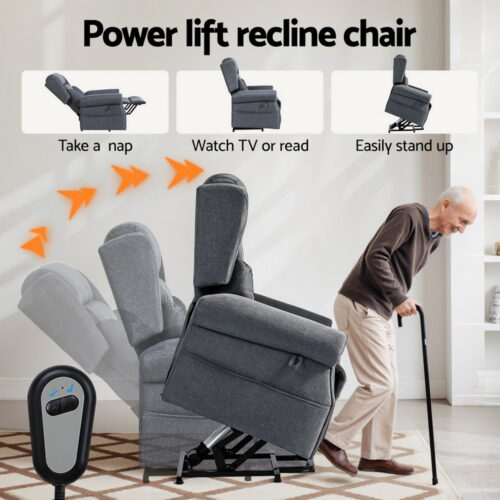 Artiss Electric Recliner Chair Power Lift Massage Heated Recliner Sofa - Image 5