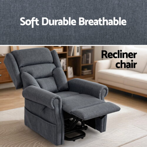 Artiss Electric Recliner Chair Power Lift Massage Heated Recliner Sofa - Image 6