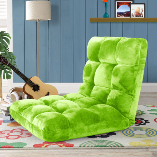 Floor Recliner Folding Lounge Sofa Futon Couch Folding Chair Cushion Green - Image 2