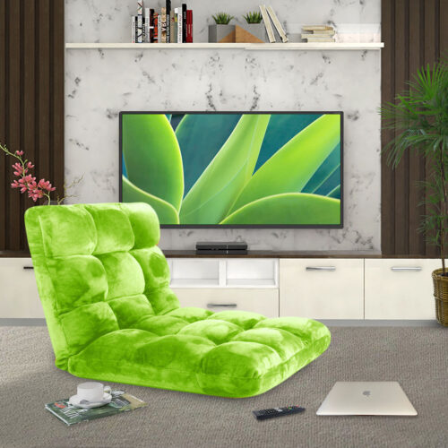 Floor Recliner Folding Lounge Sofa Futon Couch Folding Chair Cushion Green - Image 3