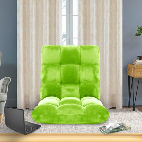 Floor Recliner Folding Lounge Sofa Futon Couch Folding Chair Cushion Green - Image 5