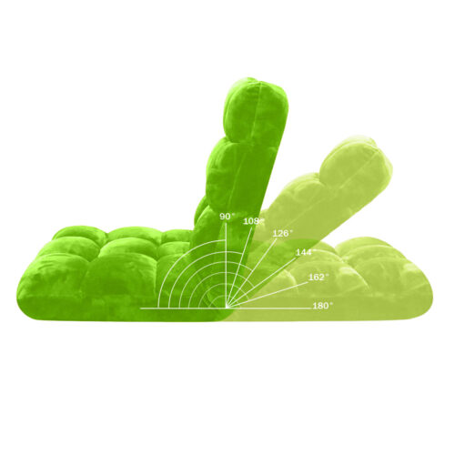 2x Floor Recliner Folding Lounge Sofa Futon Couch Folding Chair Cushion Green - Image 7