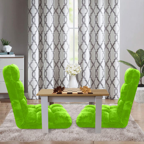 2x Floor Recliner Folding Lounge Sofa Futon Couch Folding Chair Cushion Green - Image 9