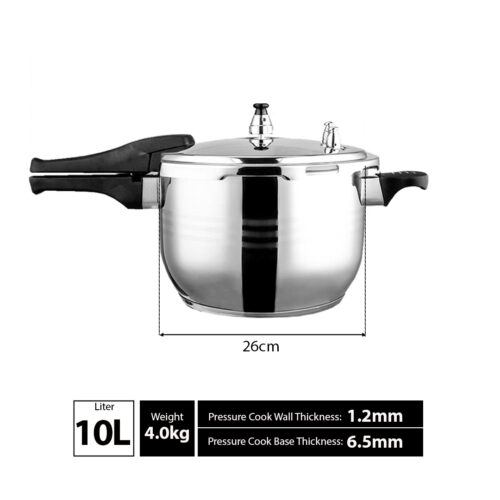 10L Commercial Grade Stainless Steel Pressure Cooker with Seal - Image 7
