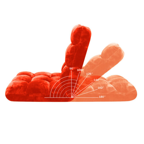 4x Floor Recliner Folding Lounge Sofa Futon Couch Folding Chair Cushion Orange - Image 7