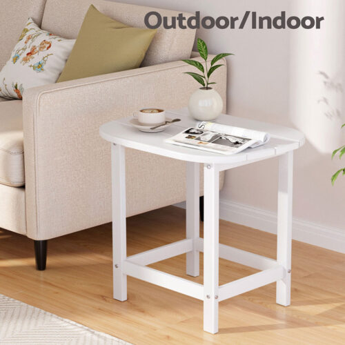 Gardeon Outdoor Coffee Side Table HDPE Desk Patio Furniture Camping Garden White - Image 6