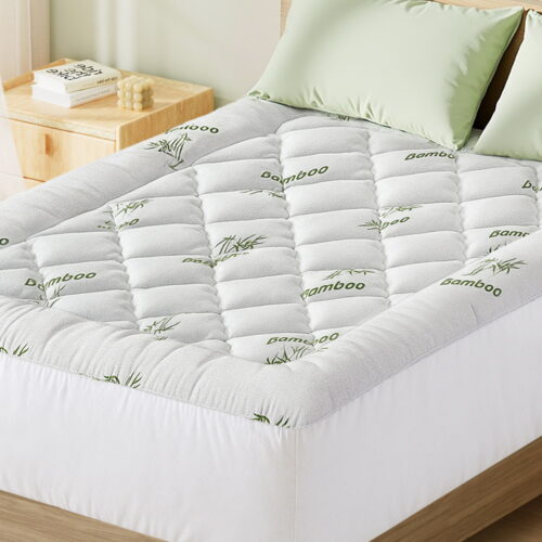 Giselle Mattress Topper 5cm Pillowtop Toppers Bamboo Mattresses Protector Double - Image 7