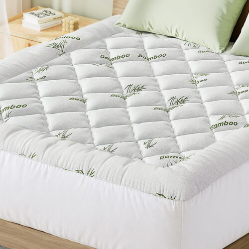 Giselle Mattress Topper 5cm Pillowtop Toppers Bamboo Mattresses Protector King - Image 7