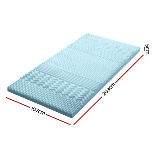 Giselle Bedding 5cm Memory Foam Mattress Topper 7-Zone Bamboo Cover King Single - Image 2
