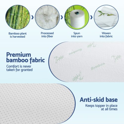 Giselle Bedding 5cm Memory Foam Mattress Topper 7-Zone Bamboo Cover King Single - Image 6
