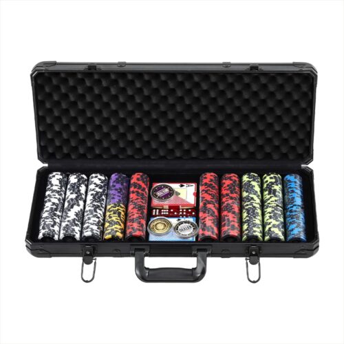 Poker Chip Set 500PC 14g Chips Casino Gambling Party Game Dice Cards - Image 3